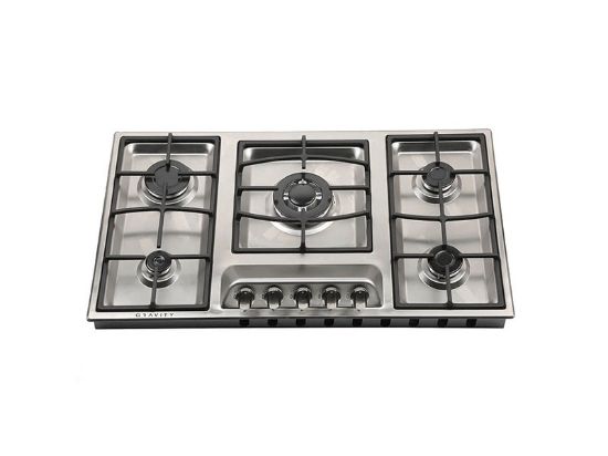 تصویر اجاق گاز 5 شعله صفحه‌ای استیل مدل G950 گرویتی