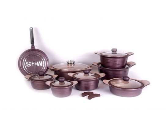 تصویر سرویس قابلمه 23 پارچه MGS طرح  کره ای ِD