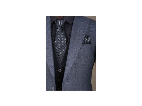 تصویر کت و شلوار تک دکمه دو چاک پارچه ترک دیالوگ تیکن