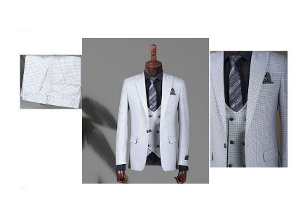 تصویر کت و شلوار تک دکمه تک چاک فاستونی ترک تیکن
